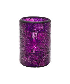 Hollowick Blue and Purple Crackle Glass Cylinder Lamp 80mm x 102mm 24 Pack (VV4046)