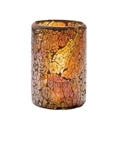 Hollowick Gold Crackle Glass Cylinder Lamp 80mm x 114mm 24 Pack (VV4047)