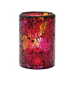 Hollowick Red and Gold Crackle Glass Cylinder Lamp 80mm x 144mm 24 Pack (VV4048)