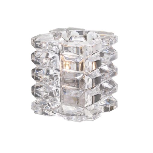 Hollowick Faceted Cube Clear Glass Votive 76mm x 83mm 6 Pack (VV4061)