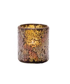 Hollowick Crackle Gold Crackle Glass Votive Lamp 76mm x 80mm 36 Pack (VV4072)