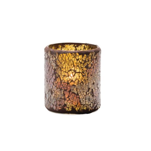 Hollowick Crackle Gold Crackle Glass Votive Lamp 76mm x 80mm 36 Pack (VV4072)
