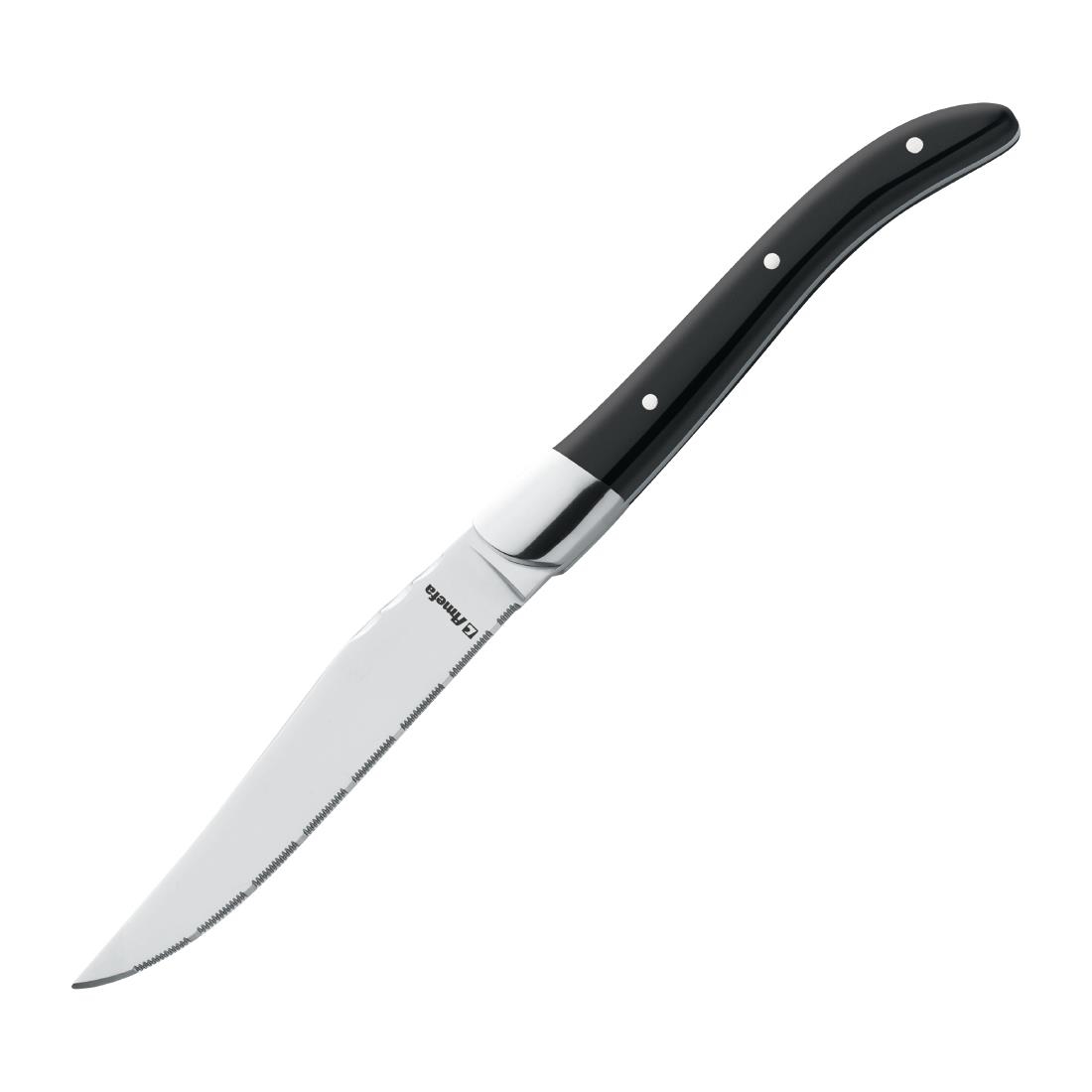 Amefa Royal Serrated Steak Knife Black 6 Pack (HP969)