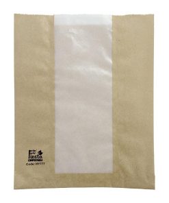 Fiesta Compostable Bread Bags with Glassine Window 266x215x88mm 1000 Pack (HY777)