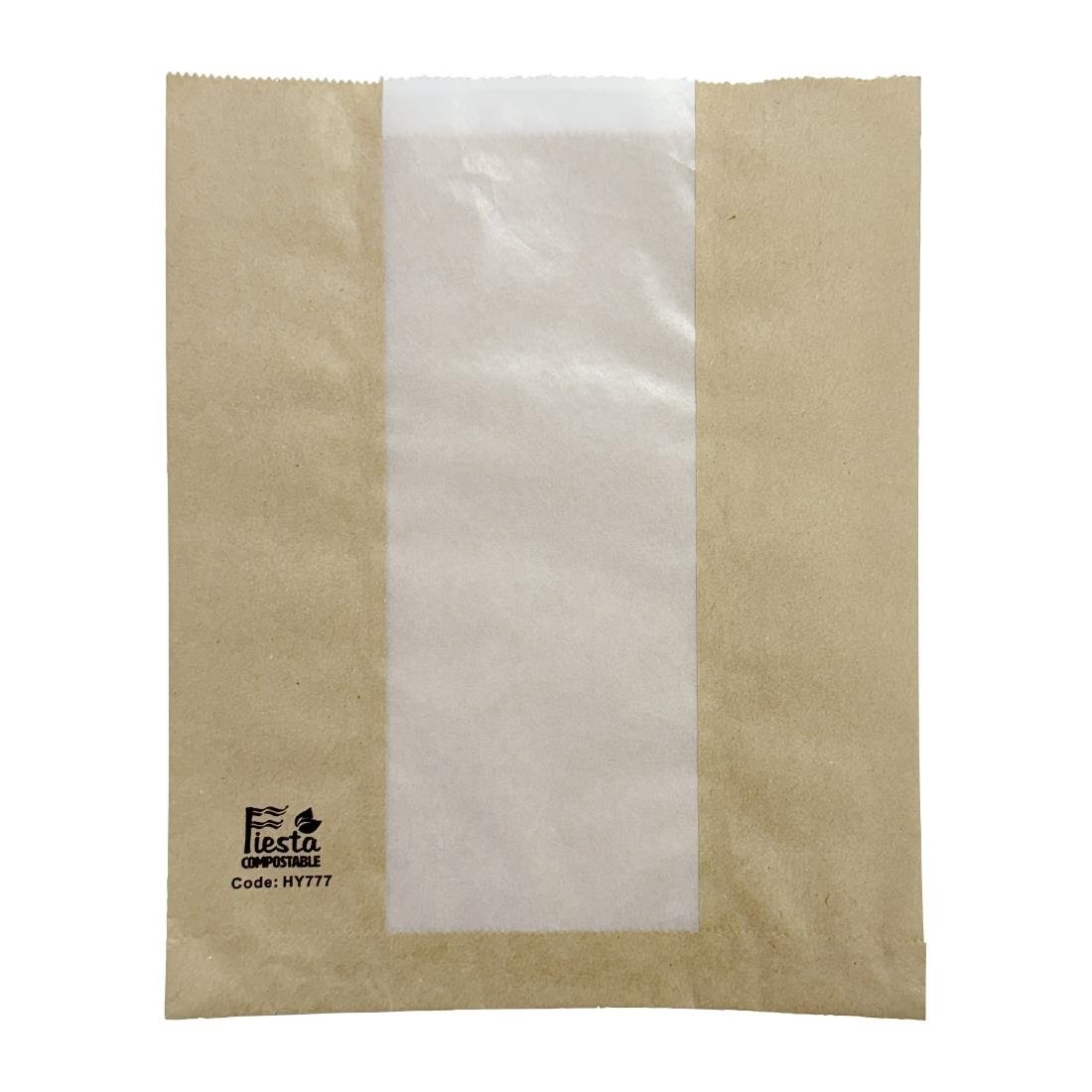 Fiesta Compostable Bread Bags with Glassine Window 266x215x88mm 1000 Pack (HY777)