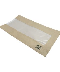 Fiesta Compostable Bread Bags with Glassine Window 266x215x88mm  1000 Pack (HY777)