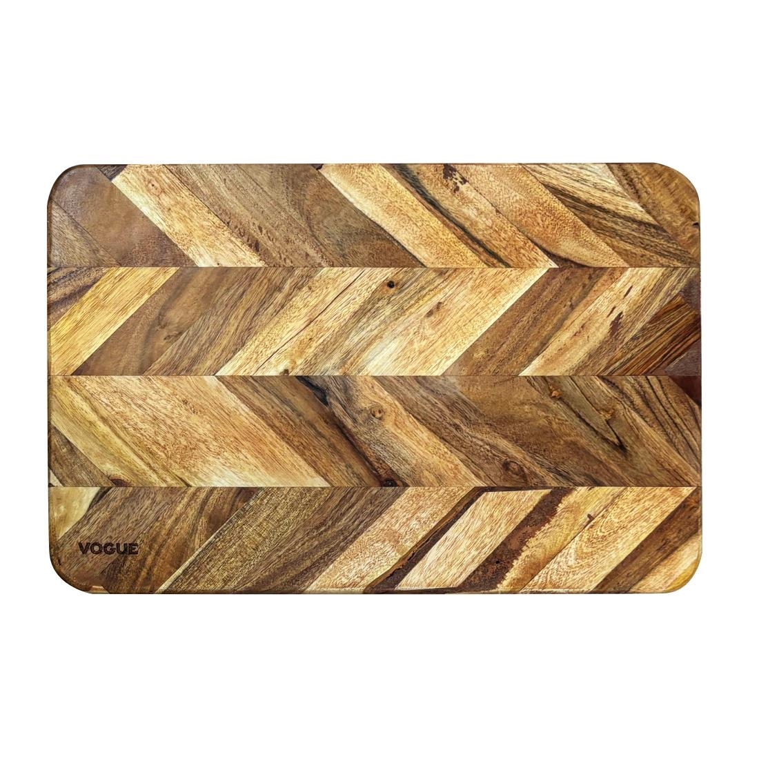 Vogue Chevron Effect Mango Wood Chopping Board Medium (JB124)