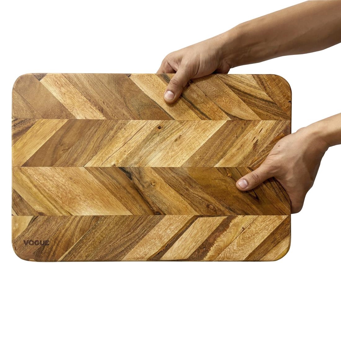 Vogue Chevron Effect Mango Wood Chopping Board Medium (JB124)