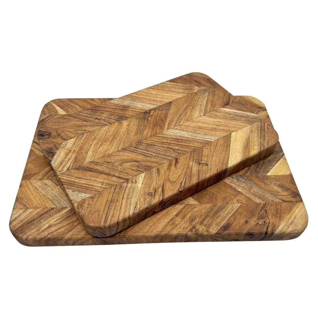 Vogue Chevron Effect Mango Wood Chopping Board Medium (JB124)