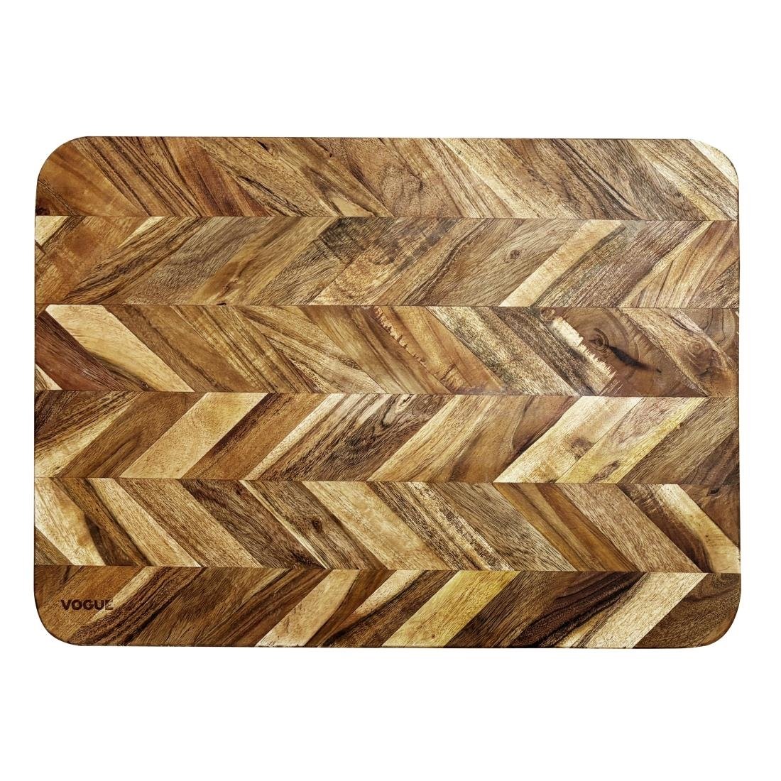Vogue Chevron Effect Mango Wood Chopping Board Large (JB125)