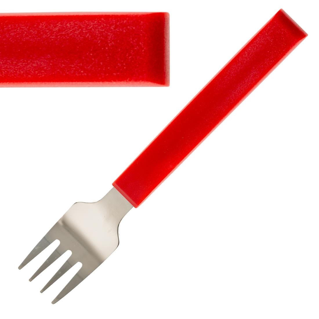Amefa Select Straight Dessert Forks Red 12 Pack (JD241)