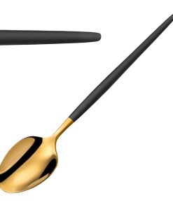 Amefa Soprano Dessert Spoons Black and Gold 12 Pack (JD262)