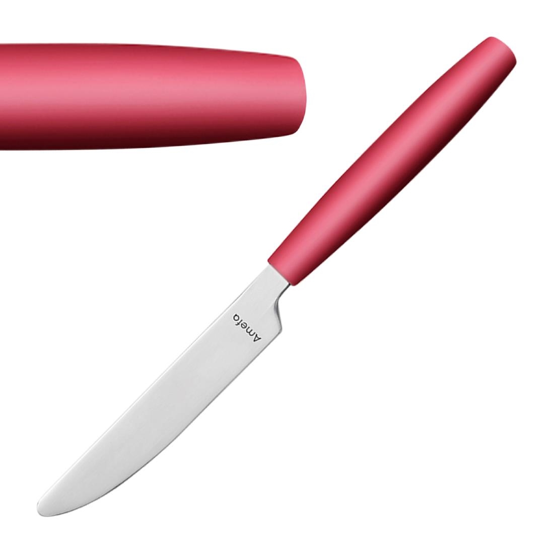 Amefa PIXEL Dessert Knives Red 12 Pack (JD275)