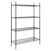 Nisbets Essentials Flat Pack 4 Shelf Unit Black Epoxy Coated 1830x1220x460mm (JE361)