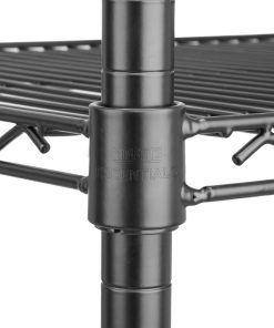 Nisbets Essentials Flat Pack 4 Shelf Unit Black Epoxy Coated 1830x1220x460mm (JE361)