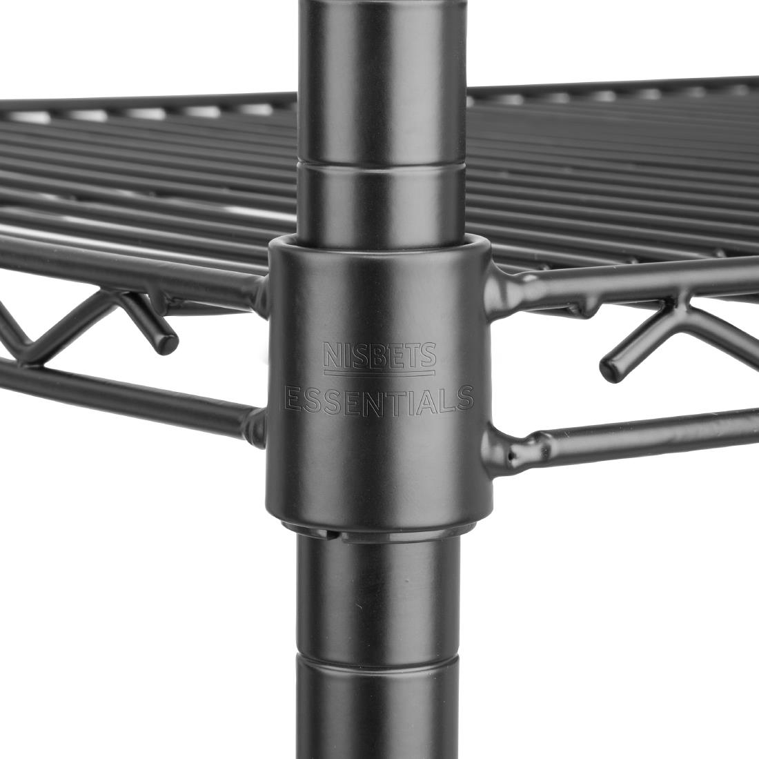 Nisbets Essentials Flat Pack 4 Shelf Unit Black Epoxy Coated 1830x1820x460mm (JE363)