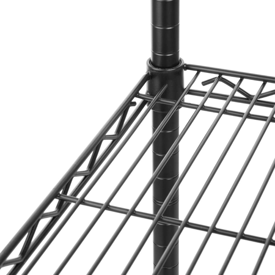 Nisbets Essentials Flat Pack 4 Shelf Unit Black Epoxy Coated 1830x1820x460mm (JE363)