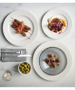 Churchill Viana Footed Plates White 234mm 12 Pack (JF604)