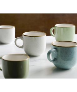 Churchill Stonecast Bubble Mugs Sage Green 440ml 6 Pack (JF636)