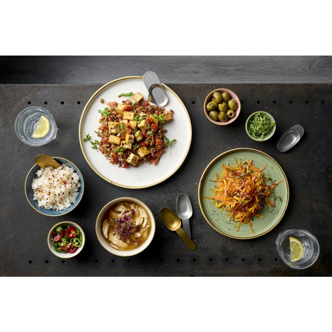 Les Essences Short Handled Tasting Spoons Vintage Gold 75mm 12 Pack (JF702)