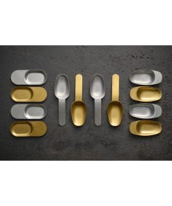 Les Essences Short Handled Tasting Spoons Vintage Gold 75mm 12 Pack (JF702)