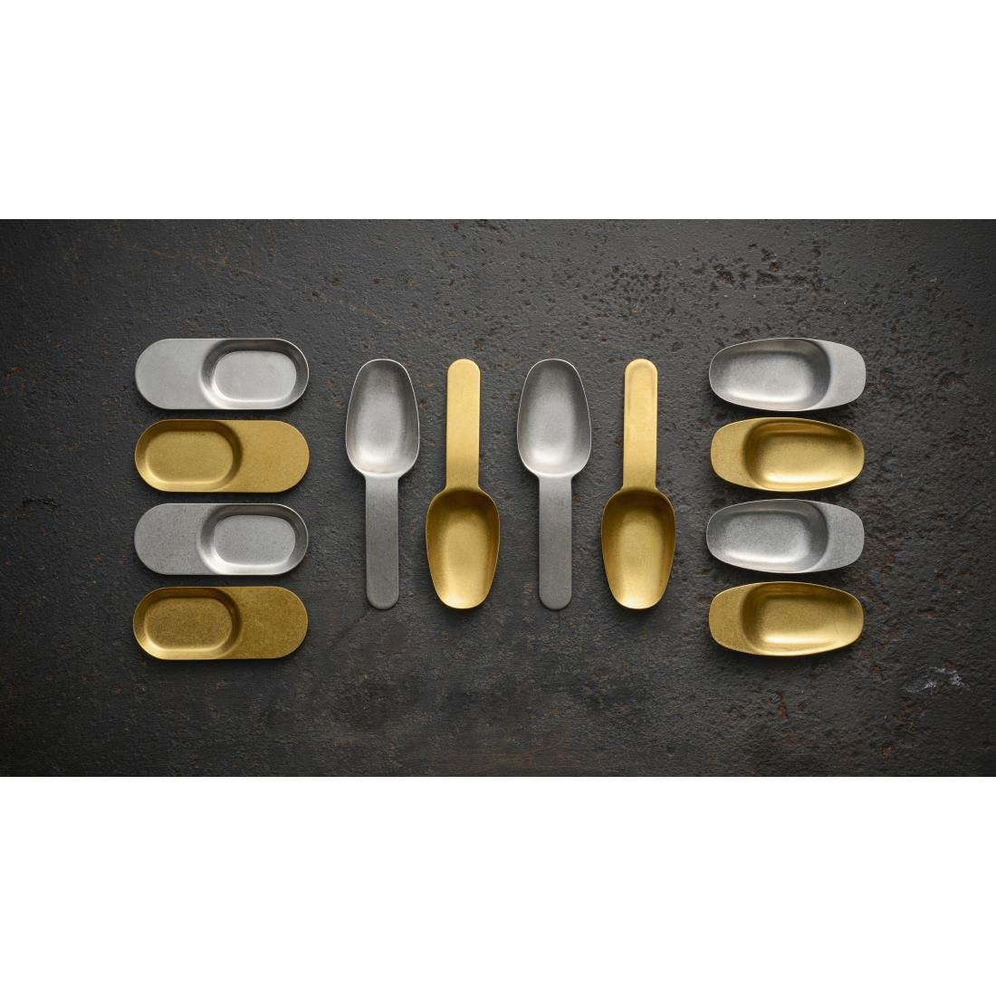 Les Essences Short Handled Tasting Spoons Vintage Gold 75mm 12 Pack (JF702)