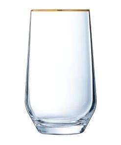 Cristal dArques Ultime Gold Band Hiball Glasses 400ml 8 Pack (JK504)