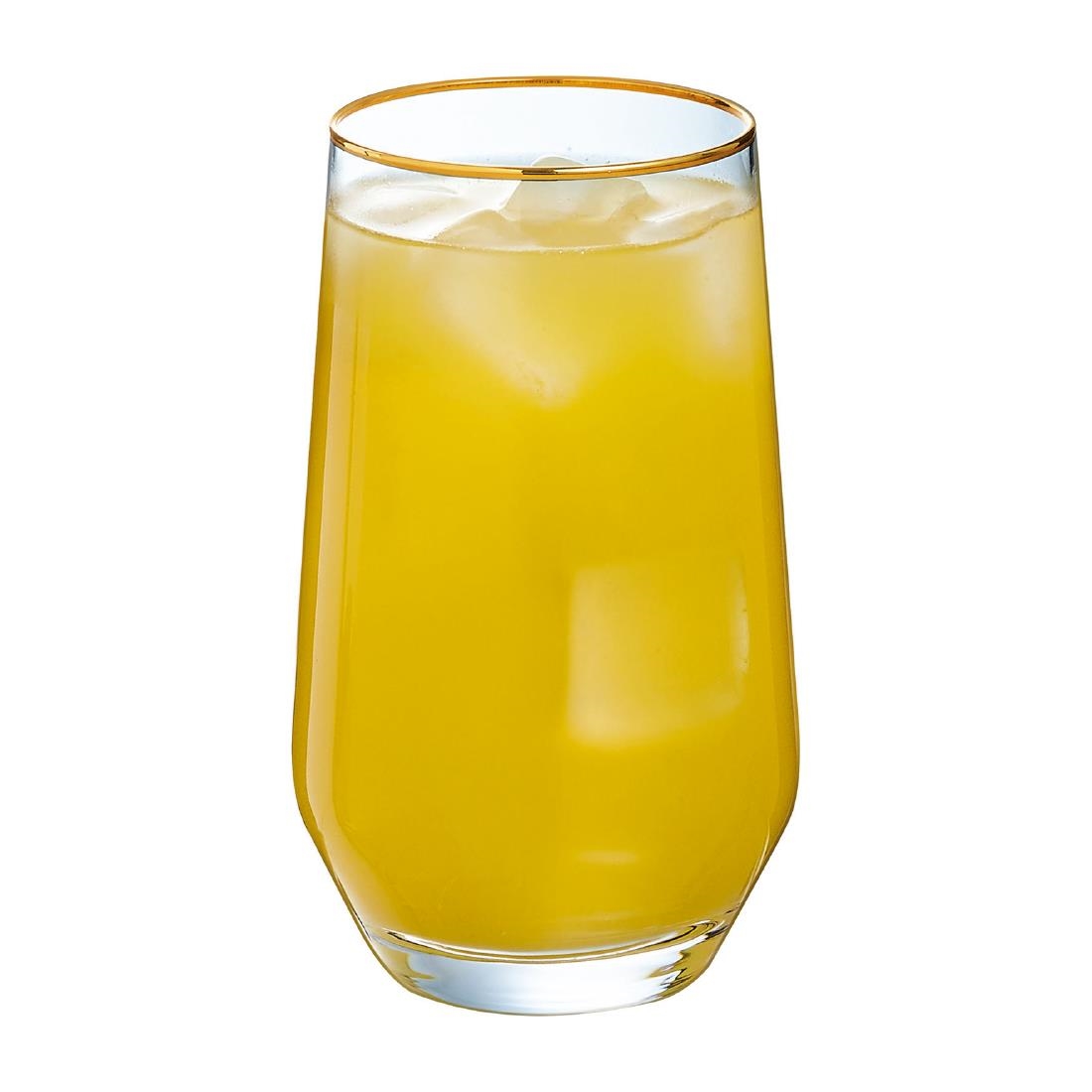 Cristal dArques Ultime Gold Band Hiball Glasses 400ml 8 Pack (JK504)