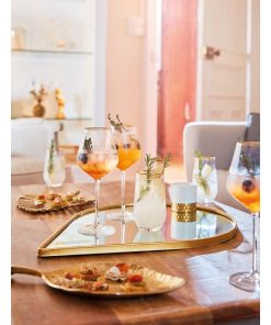 Cristal dArques Ultime Gold Band Hiball Glasses 400ml 8 Pack (JK504)