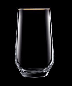 Cristal dArques Ultime Gold Band Hiball Glasses 400ml 8 Pack (JK504)