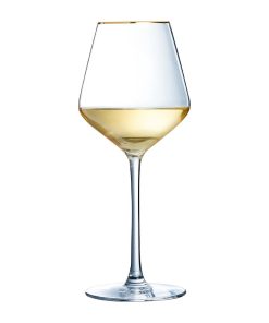 Cristal dArques Ultime Gold Band Wine Glasses 380ml 8 Pack (JK505)