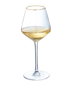 Cristal dArques Ultime Gold Band Wine Glasses 380ml 8 Pack (JK505)