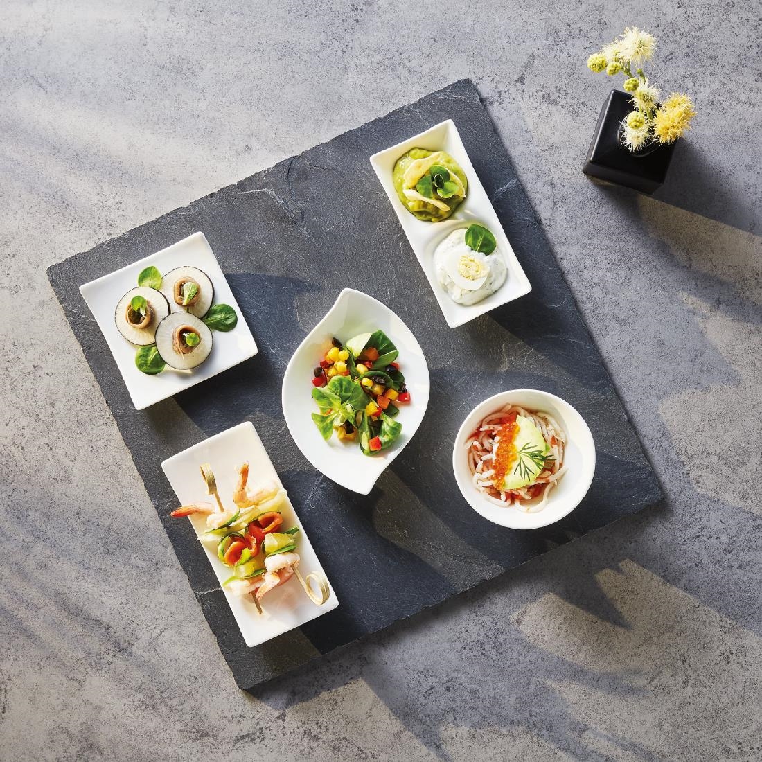 Arcoroc Appetizer Rectangular Bowls White 145mm 24 Pack (JK523)