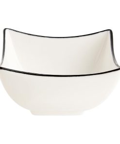 Arcoroc Appetizer Ludico Deep Square Bowls Black Line 90mm 24 Pack (JK528)