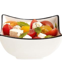 Arcoroc Appetizer Ludico Deep Square Bowls Black Line 90mm 24 Pack (JK528)