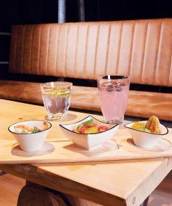 Arcoroc Appetizer Spiral Dishes Black Line 85mm 24 Pack (JK532)