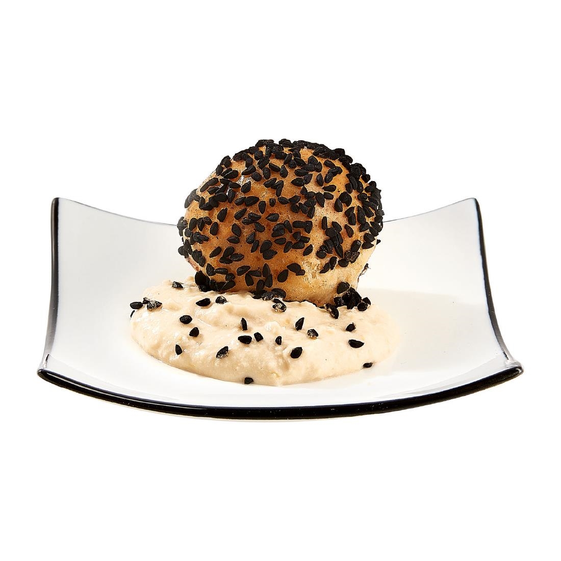 Arcoroc Appetizer Square Small Bowls Black Line 95mm 24 Pack (JK533)