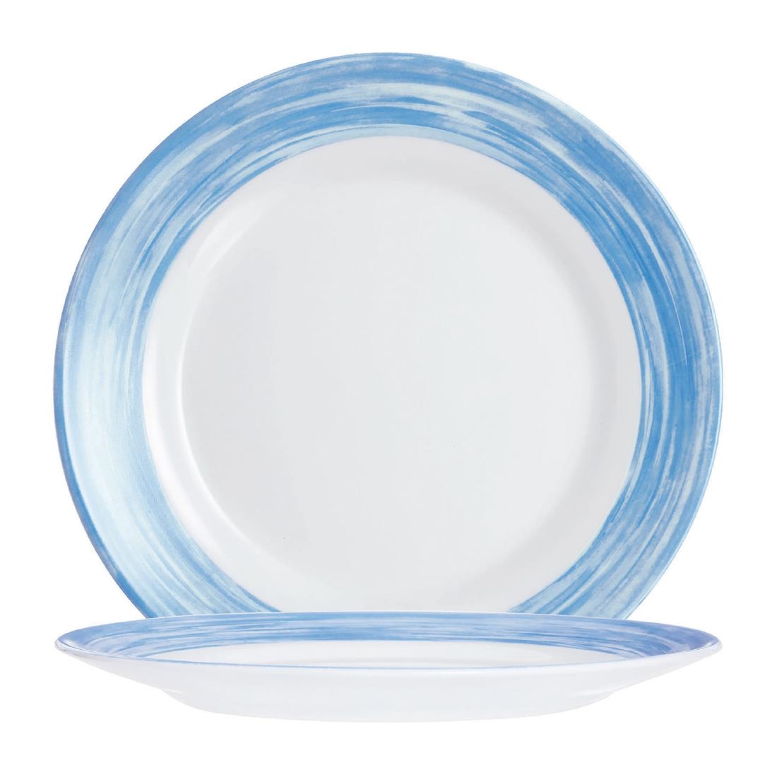 Arcoroc Brush Plates Blue 252mm 12 Pack (JK543)