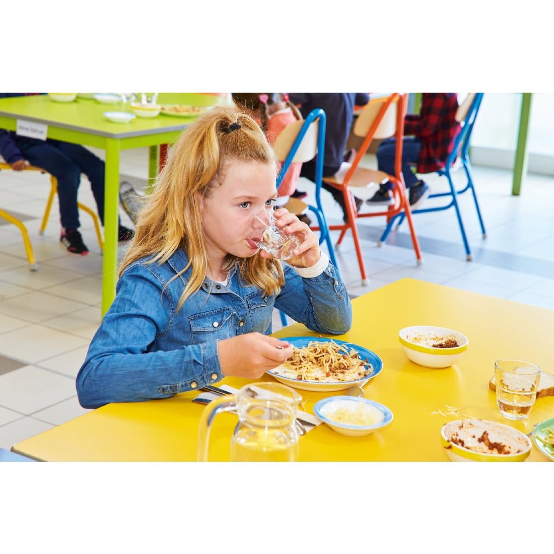 Arcoroc Brush Rim Bowls Blue 120mm 36 Pack (JK544)