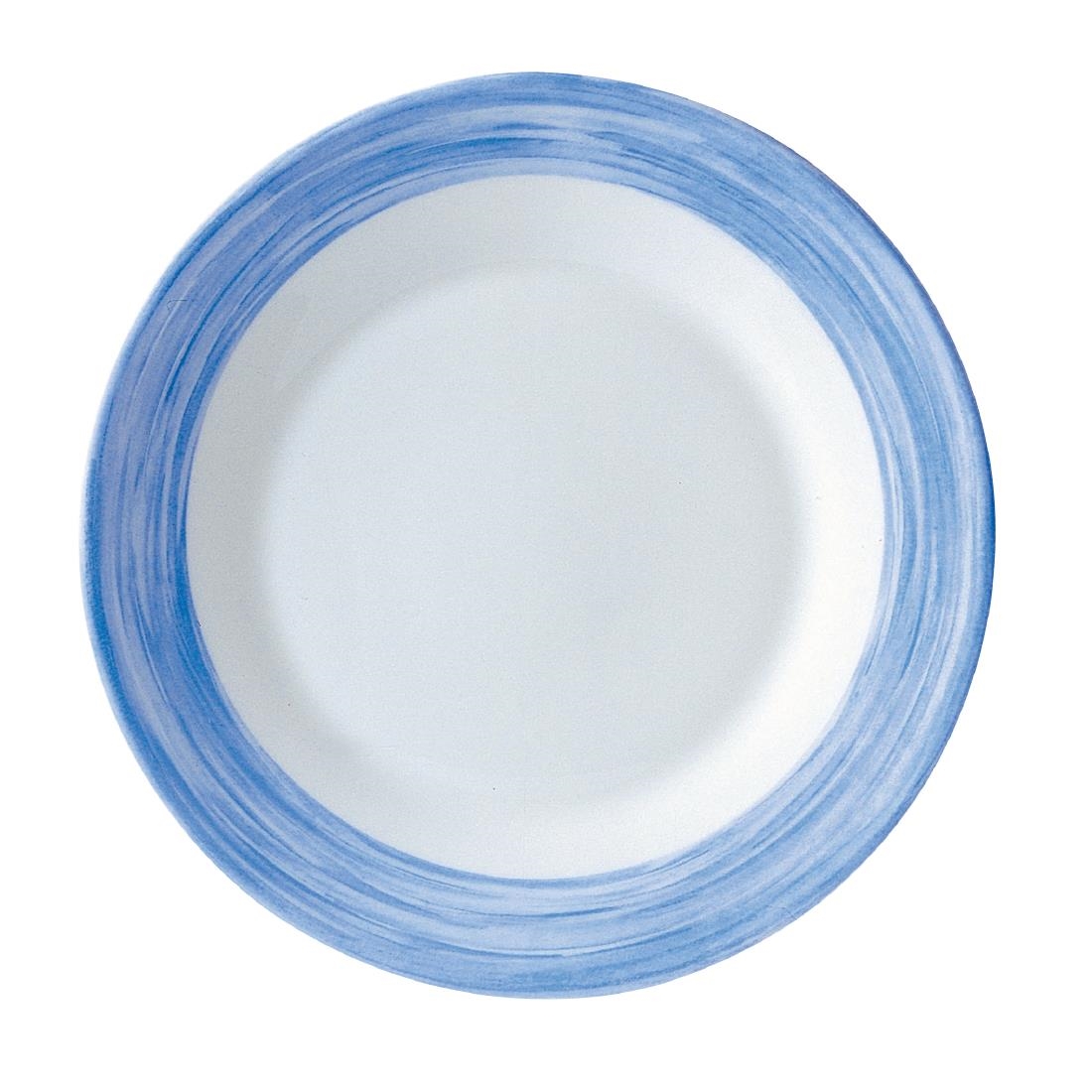 Arcoroc Brush Soup Plates Blue 225mm 12 Pack (JK547)