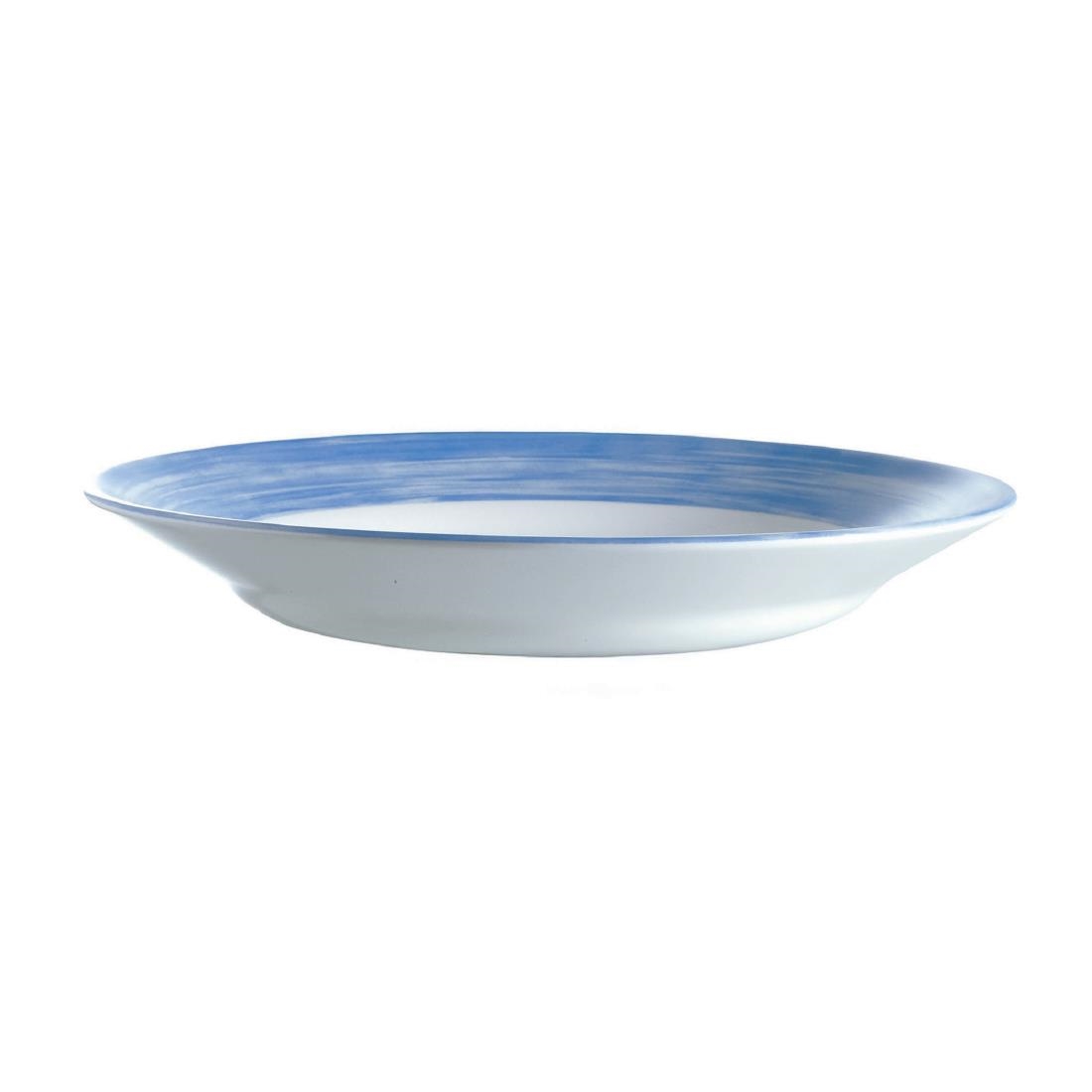 Arcoroc Brush Soup Plates Blue 225mm 12 Pack (JK547)