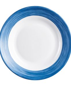 Arcoroc Brush Soup Plates Blue Jean 225mm 12 Pack (JK553)