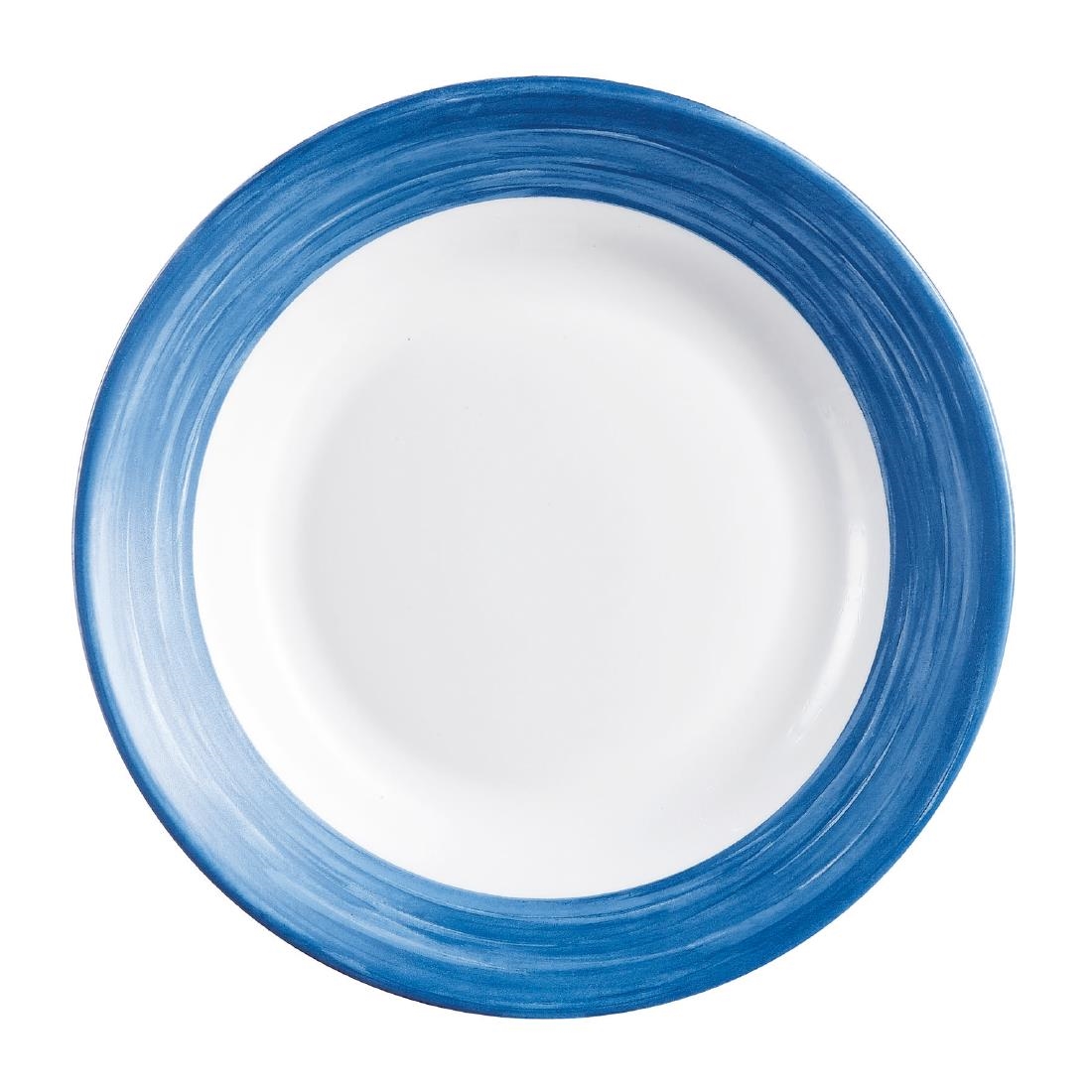 Arcoroc Brush Soup Plates Blue Jean 225mm 12 Pack (JK553)