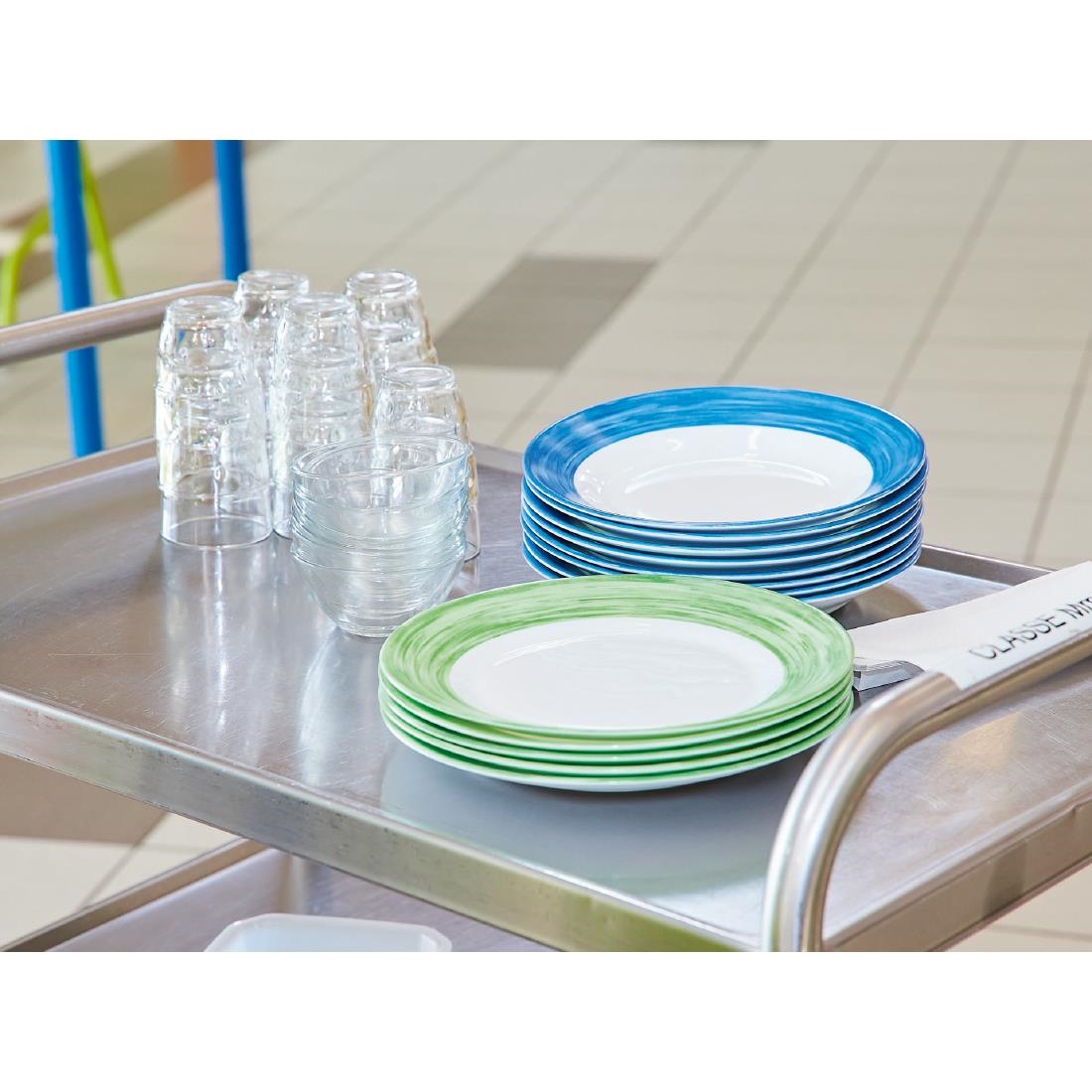 Arcoroc Brush Soup Plates Blue Jean 225mm 12 Pack (JK553)