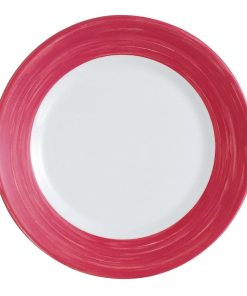 Arcoroc Brush Soup Plates Cherry Red 225mm 12 Pack (JK555)