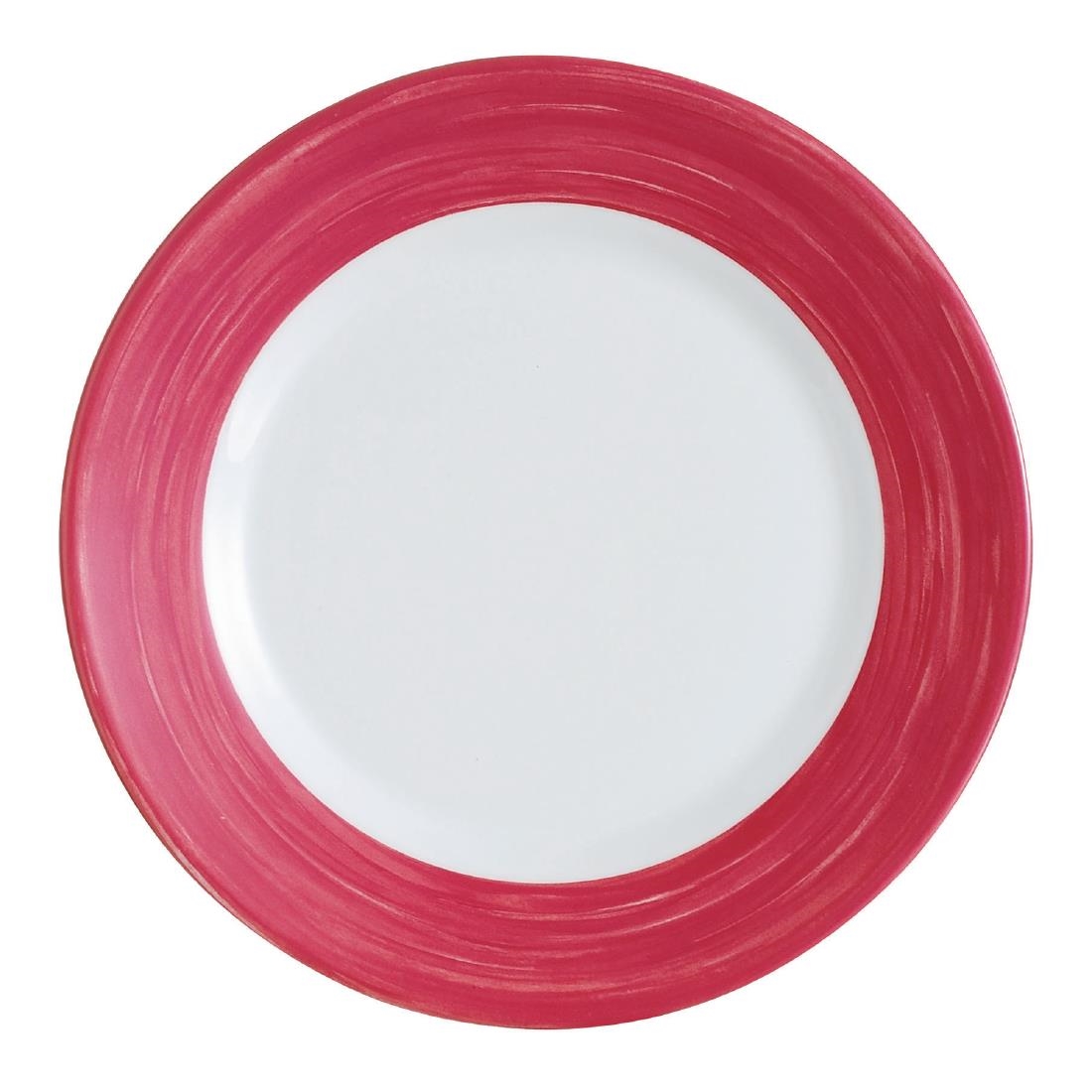 Arcoroc Brush Soup Plates Cherry Red 225mm 12 Pack (JK555)