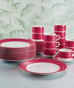 Arcoroc Brush Soup Plates Cherry Red 225mm 12 Pack (JK555)