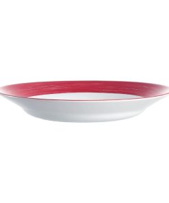 Arcoroc Brush Soup Plates Cherry Red 225mm 12 Pack (JK555)