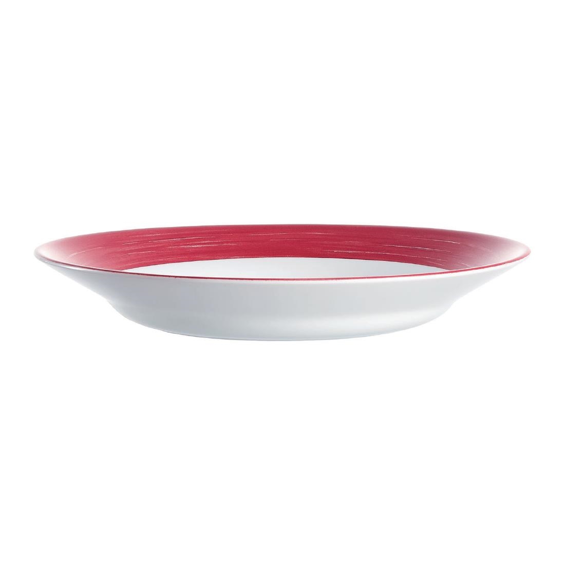 Arcoroc Brush Soup Plates Cherry Red 225mm 12 Pack (JK555)