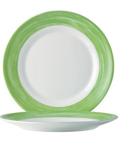 Arcoroc Brush Plates Green 252mm 12 Pack (JK562)